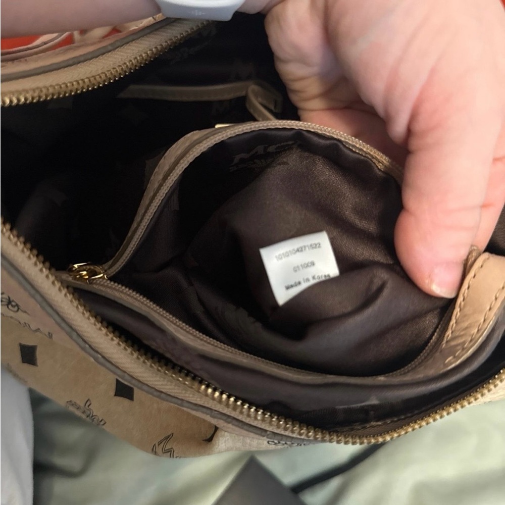 Authentic MCM Tan Monogram Shoulder Bag - Picture 9 of 10